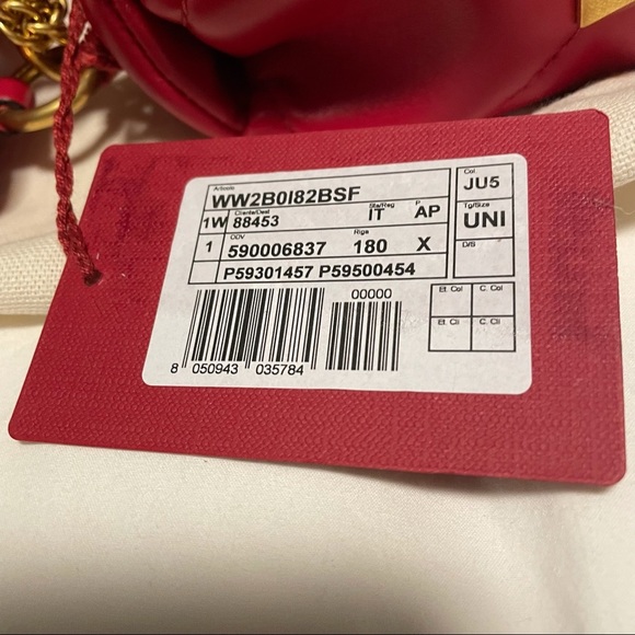 VALENTINO GARAVANI Roman Stud Medium Quilted Chain Shoulder Bag Red - Picture 12 of 16